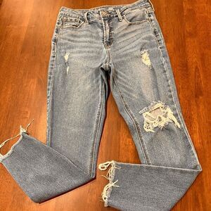 Old Navy High-Waisted Secret-Slim Pockets Rockstar Skinny Ripped Ankle Sz 6
